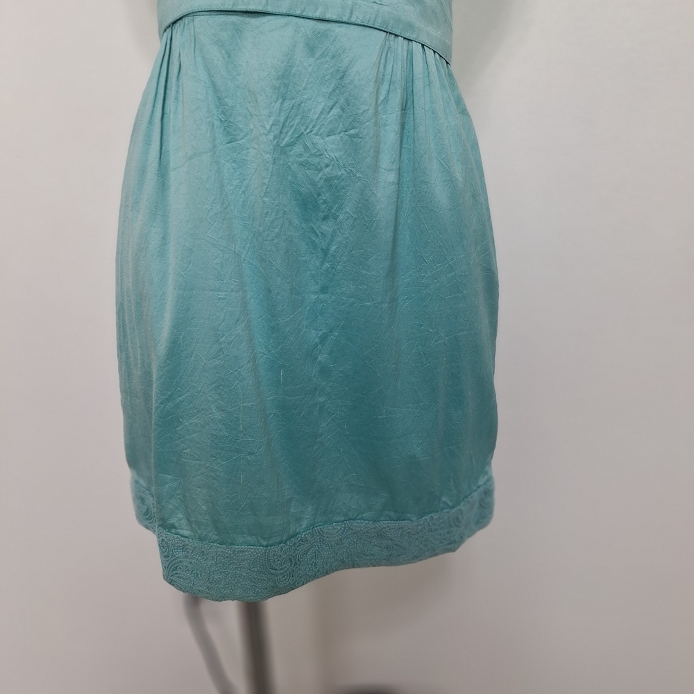Calypso St. Barth Silk Blue Embroidered Coquette Pockets Coastal Mini Dress XS - Picture 3 of 14